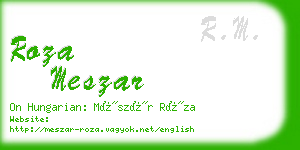 roza meszar business card
